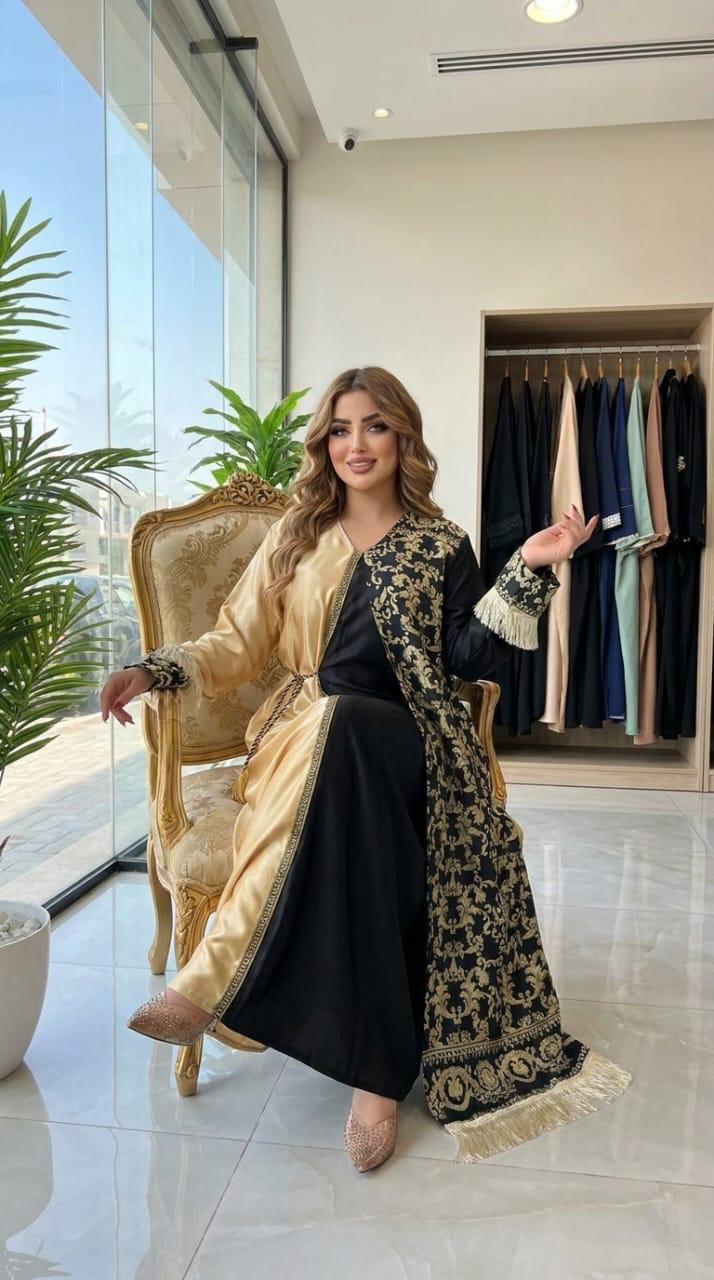 فستان ماكسي فاخر بتصميم تراثي ملكي