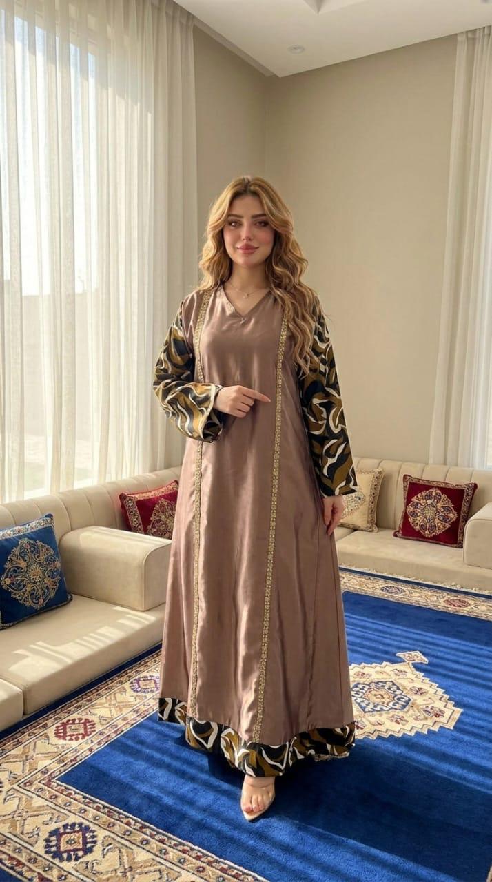 فستان ماكسي فاخر بتفاصيل عصرية