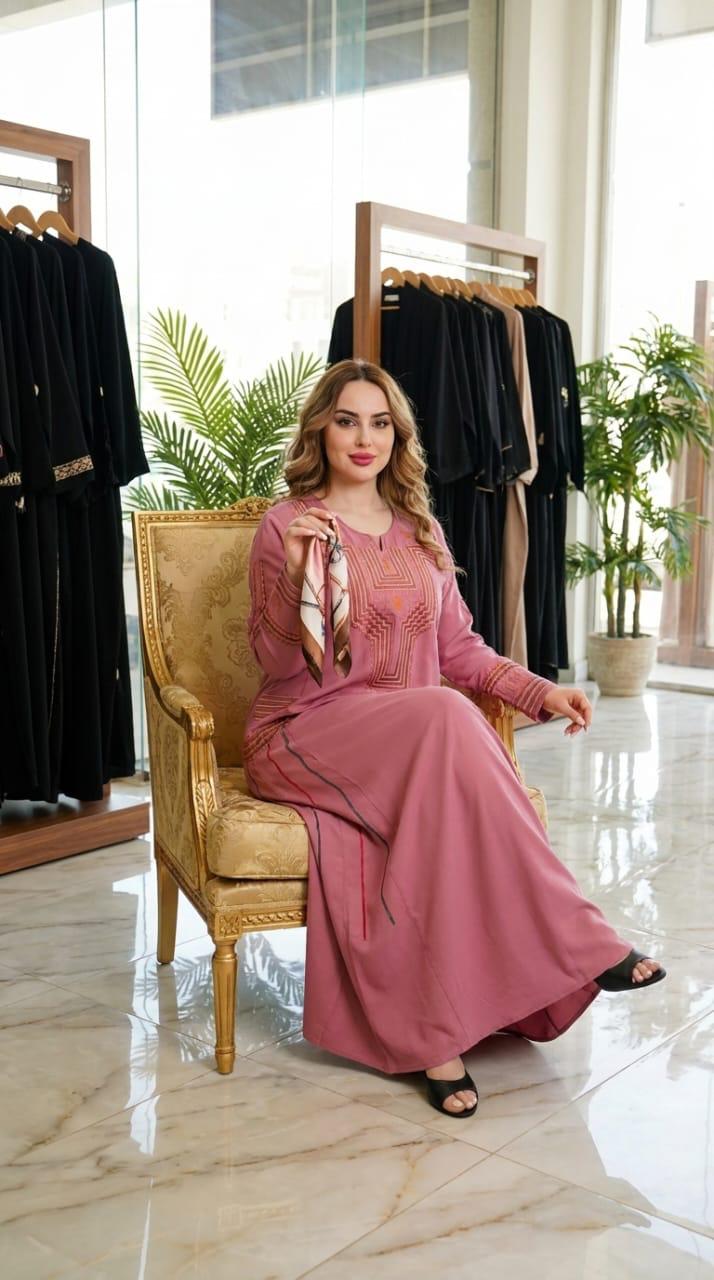 جلابية ورد الخزامى المطرزة
